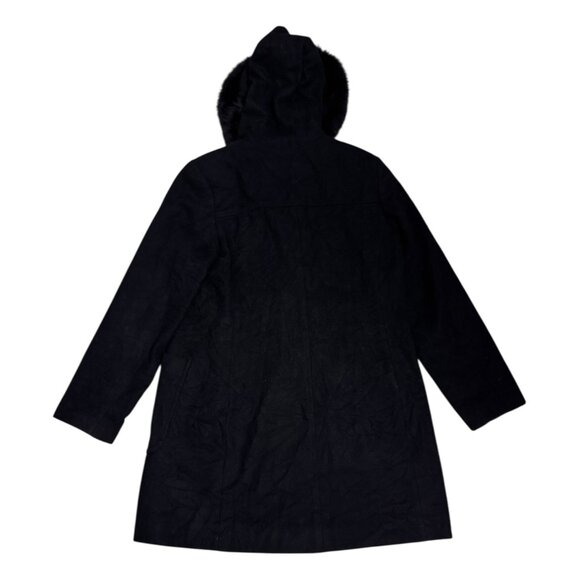 TRINA TURK Genuine FOX FUR & Wool Luxury Designer Vintage Pea Coat Womens 12 - Picture 4 of 6